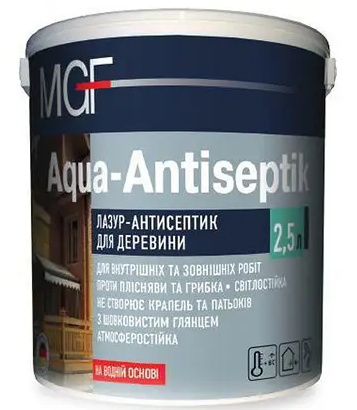 Лазурь-антисептик MGF Aqua-Antiseptik сосна 2.5л