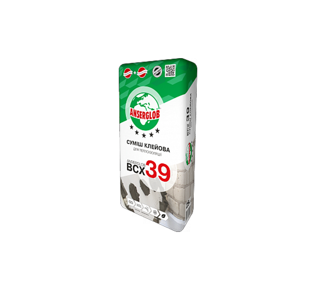 Anserglob BCX 39 Клей для монтажу теплоізоляційних плит 25кг  48шт/уп.