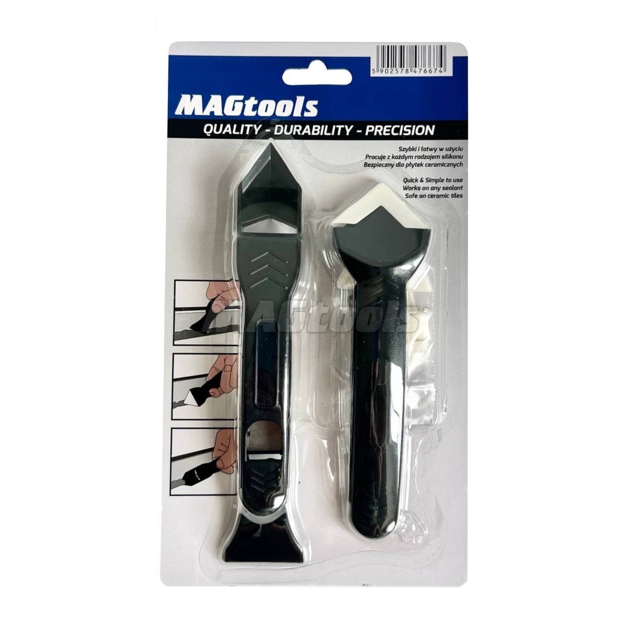 Набір скребків з насадками для вирівнювання герметика MAGtools