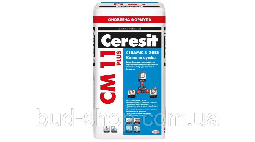 Cerezit СМ 11 PLUS Клей для плитки 25 кг для зовнішніх робіт (для плиток до 60*60 см)