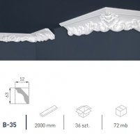 Плінтус полістірольний Marbet В-35 (63*53*2м) (40 шт уп.)