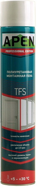 Піна монтажна APEN ручна ТFS з трубочкою 380мл /+5-+30