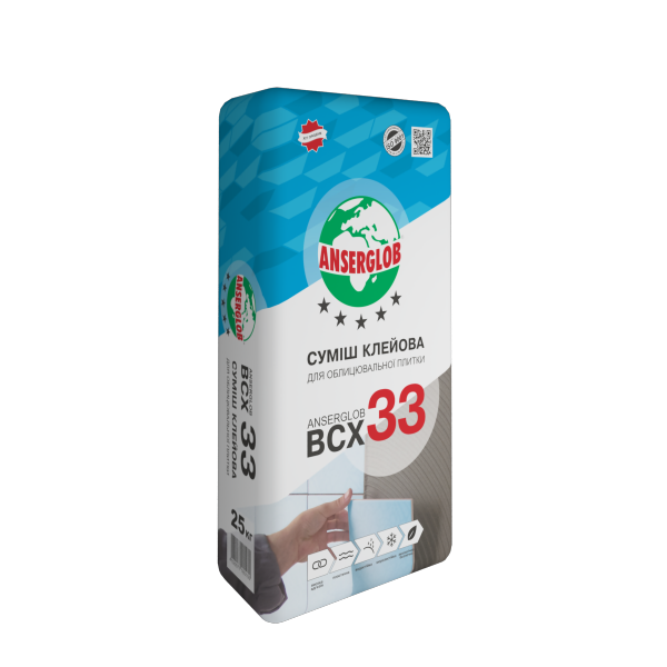 Anserglob BCX 33 Клей для плитки  25кг для зовнішніх робіт