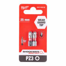 Біти Shockwave Meilwaukee PН2*25мм (2шт/уп) БЛІСТЕР продаж упак.