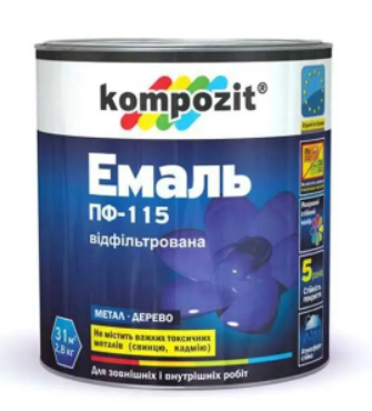 Емаль Композит ПФ-115 0,75л/0,9кг вишнева