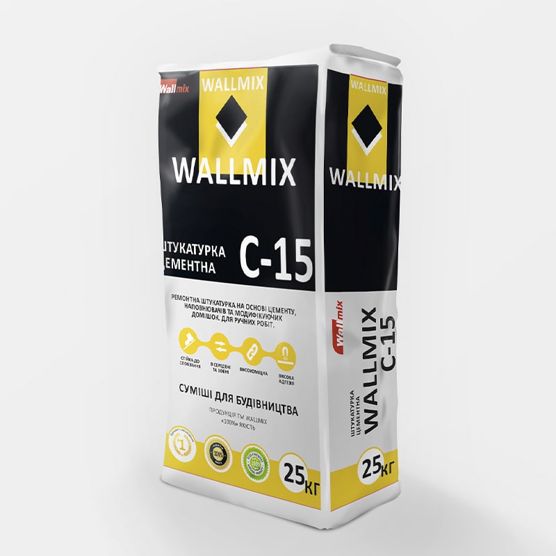 Акція! Штукатурка цементно-вапняна Wallmix С-15(для ручного нанесення)