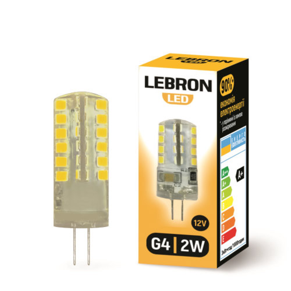 LED лампа LEBRON L-G4,2W,12V, G4, 4500K 200Lm кут 360 (12V)