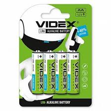 Батарейка Videx LR6/AA лужна 4pcs SHRINK TEAR BOX цiна за 1 шт/ уп 60