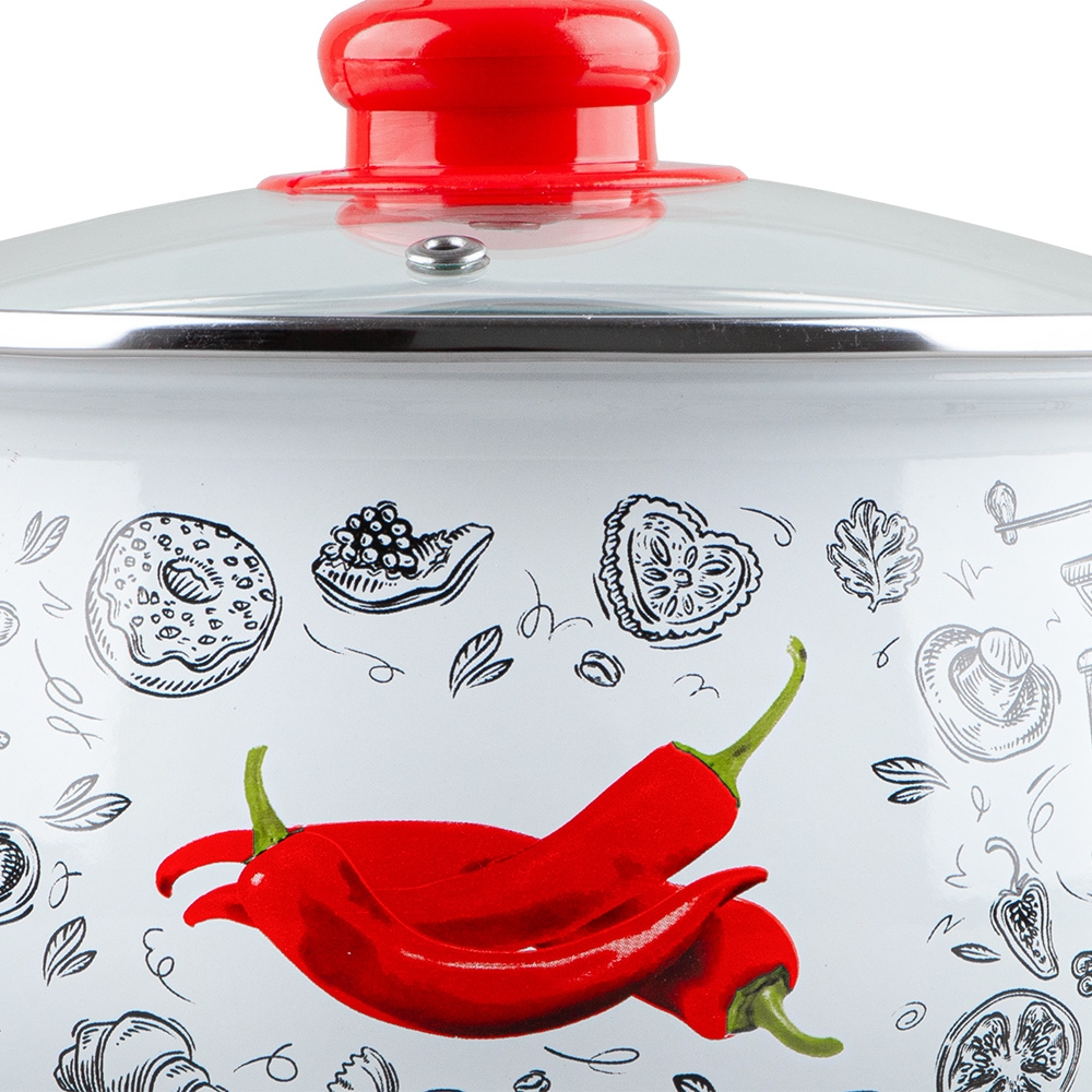 Каструля GUSTO 18см/3,1л Перчинка біла — фото 2