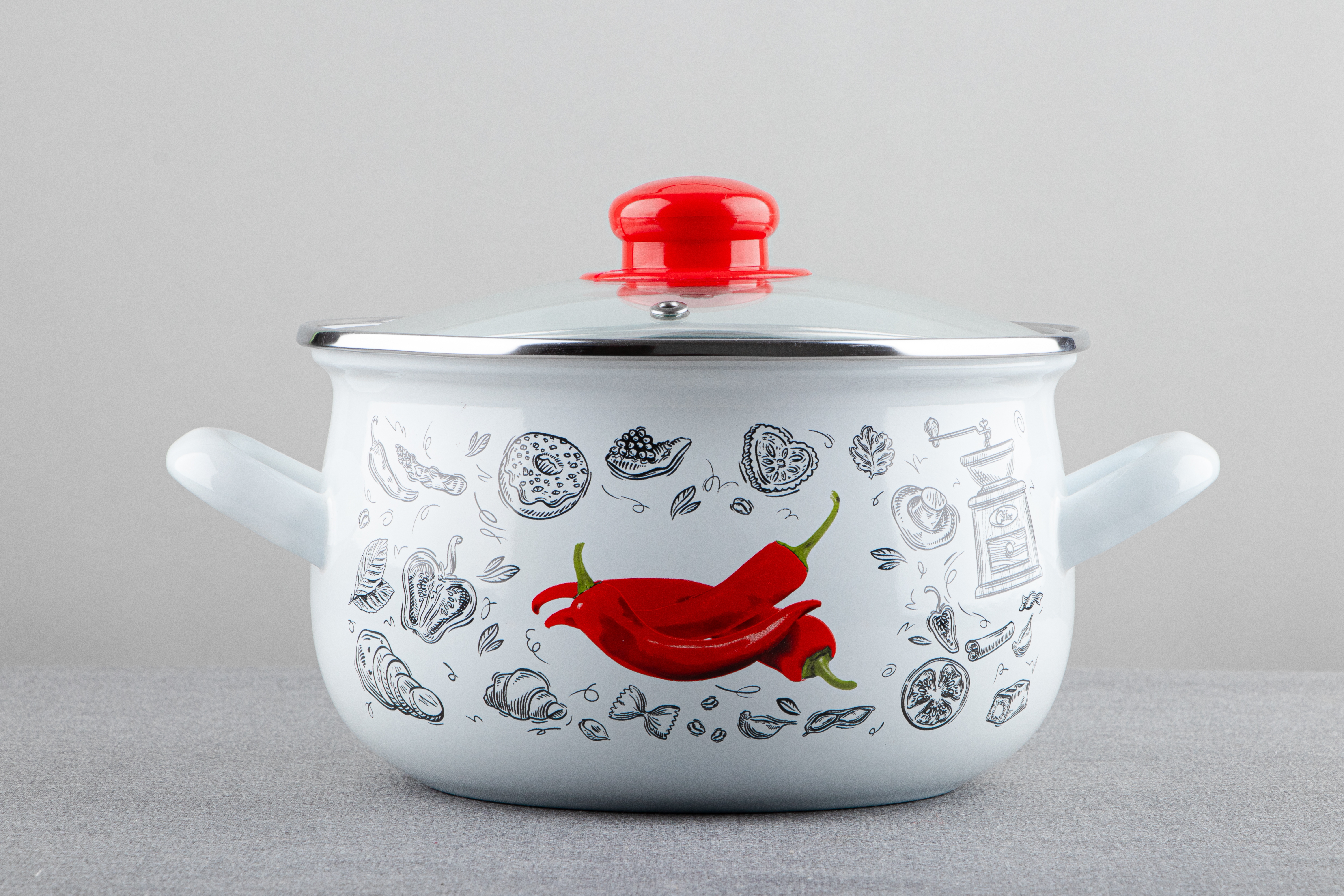Каструля GUSTO 18см/3,1л Перчинка біла — фото 3