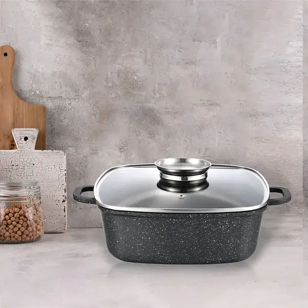 Каструля GUSTO покриття Marble квадр 24*10см/4,4л. — фото 2