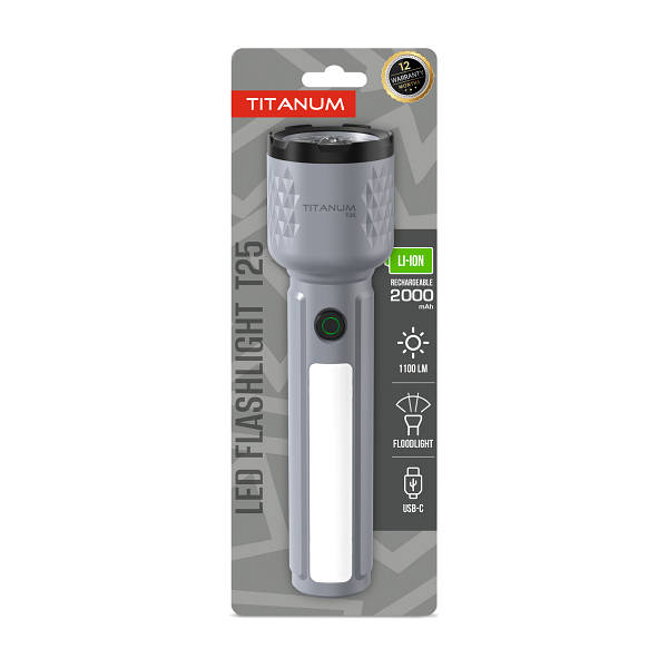 Портативний світлодіодний ліхтарик TITANUM TLF-T25 1100Lm Gray — фото 3