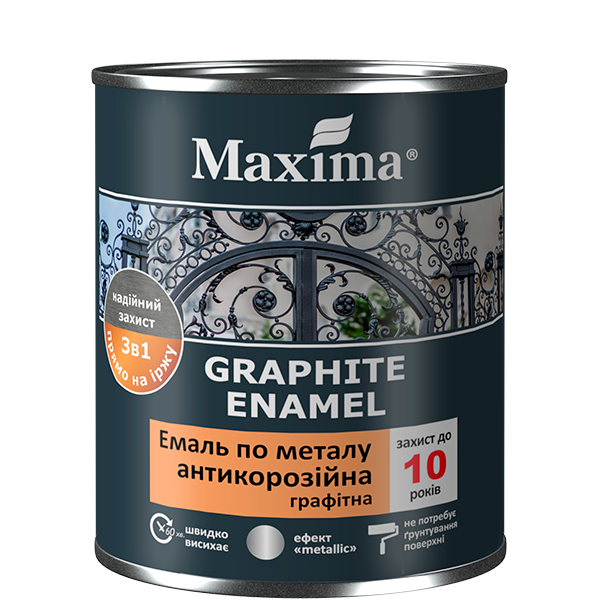 Емаль Maxima Графітна 3в1антикор шоколад 0,7л