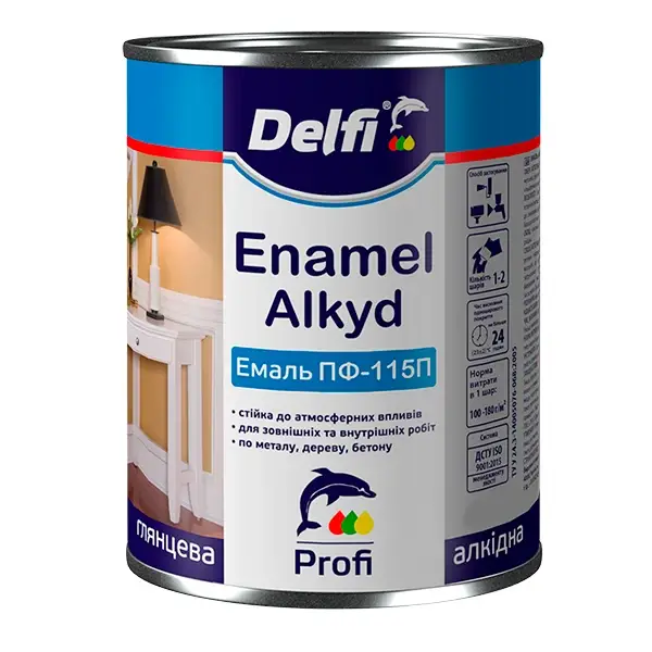 Емаль Delfi 2,8 кг коричнева — фото 2