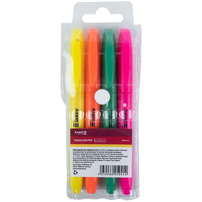 Набір текстмаркерів Highlighter 4шт 2503-40/2501-40