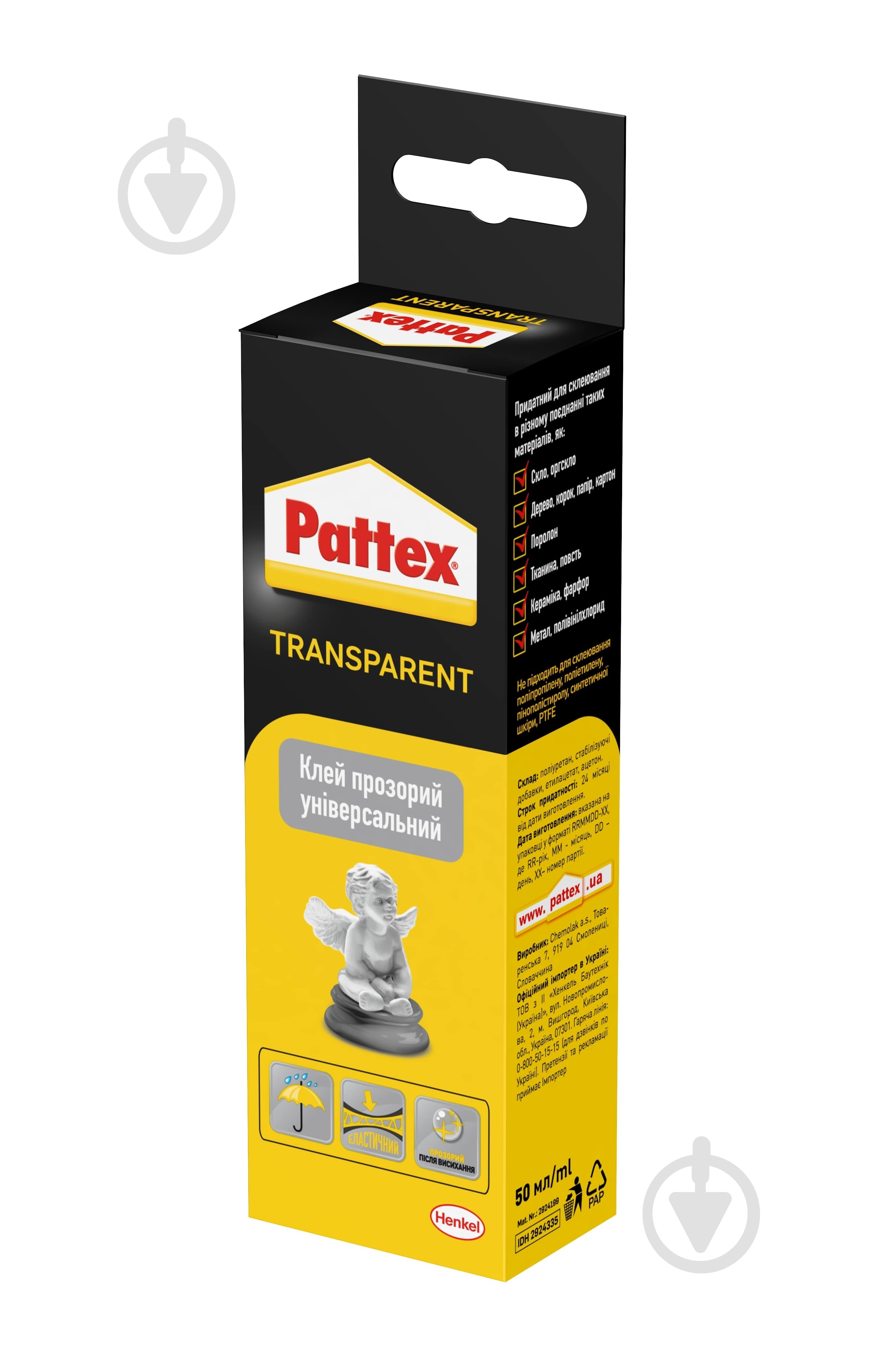 Клей контактний PATTEX Transparent ун проз 50мг