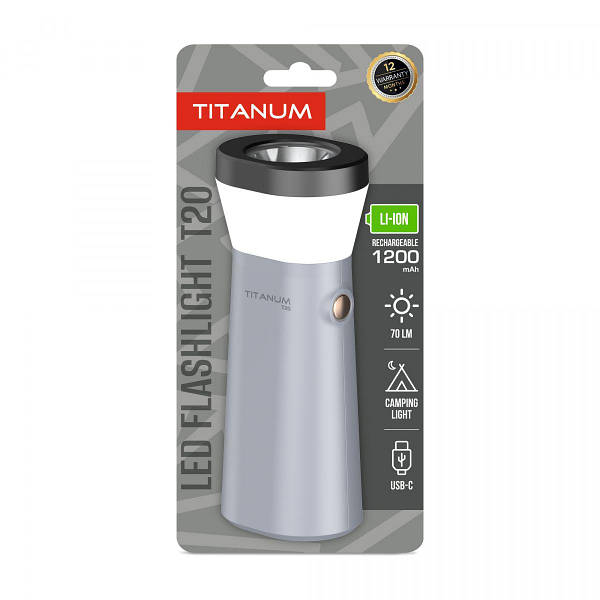 Портативний світлодіодний ліхтарик TITANUM TLF-T20 70Lm Gray — фото 2