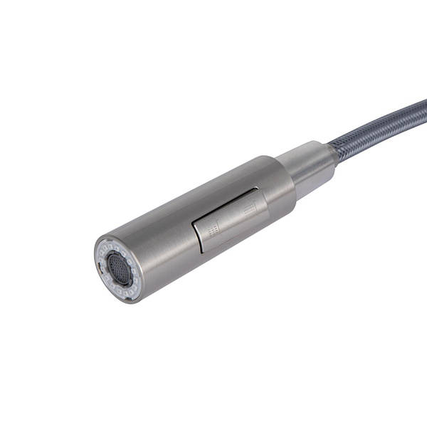 Змішувач для кухні Aria 015FL2, Nickel (k35) з висувним виливом Lidz — фото 4