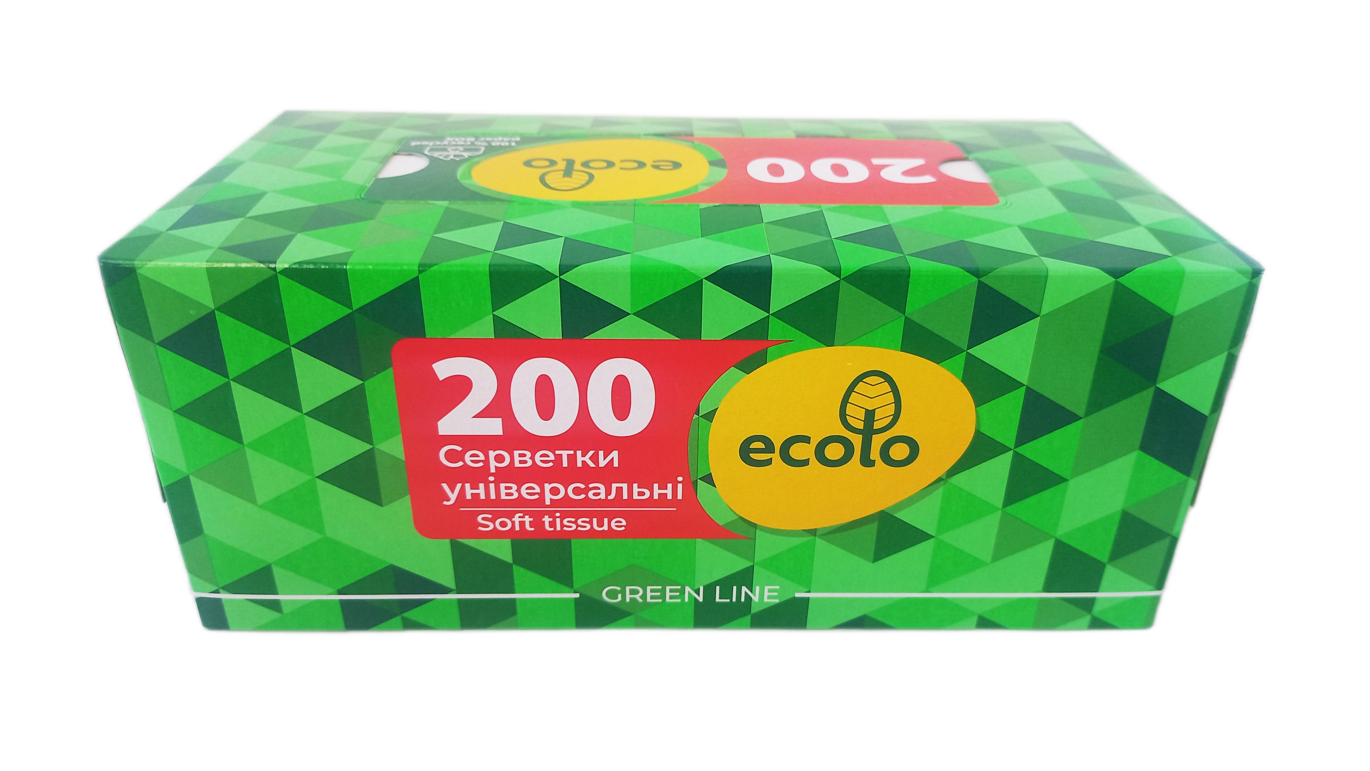 Серветки косметичні (200) Еколо /бокс/