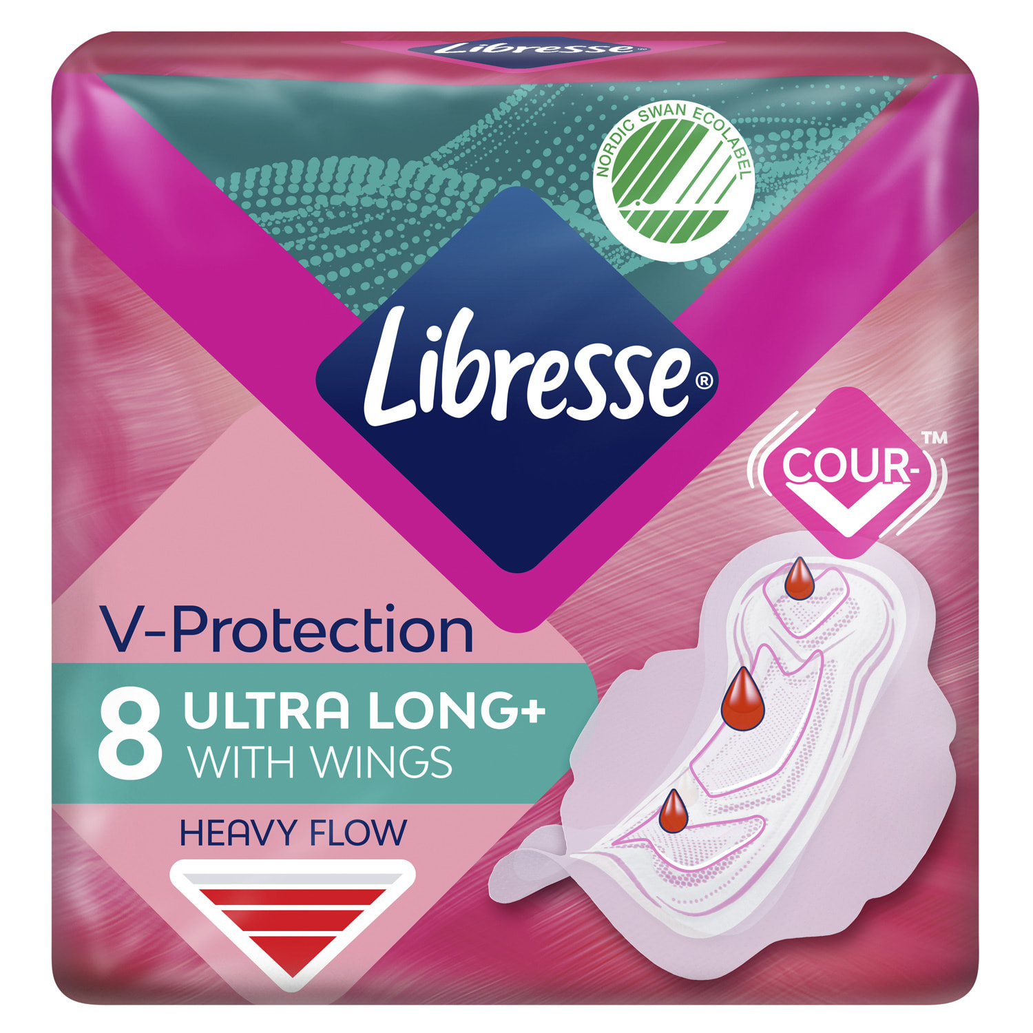 Розетка Лібрес Ультра Thin Long, Рожеві, 8 шт.