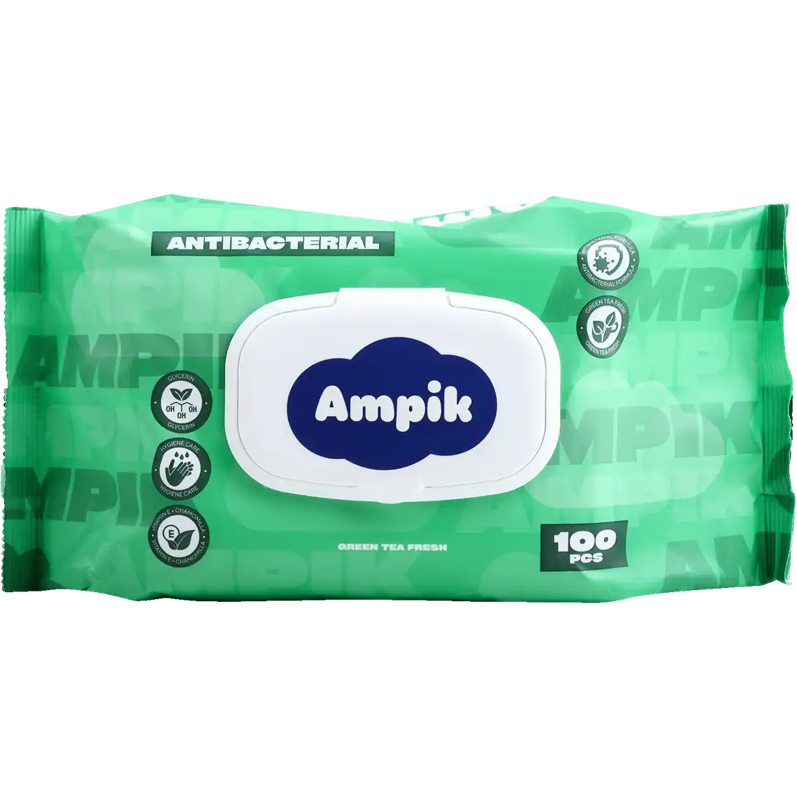 Вологі серветки Ampik Light антибактеріальні 100 шт