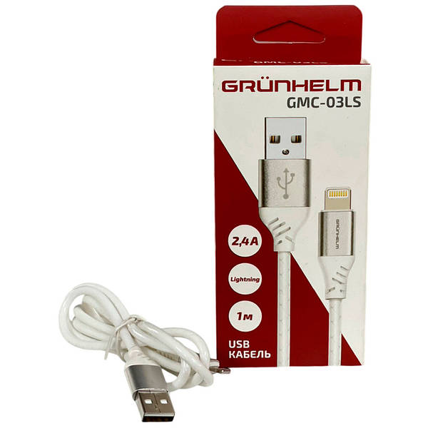 Кабель Lightning USB GMC-01LW 1м GRUNHELM — фото 3