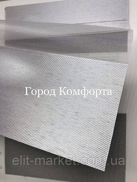Ролета Premium Біла "День-Ніч" (740x1300, DN701, Глухе, Ліве, "бочка" глухе, тягарець, подвійний обтяжувач ) — фото 4
