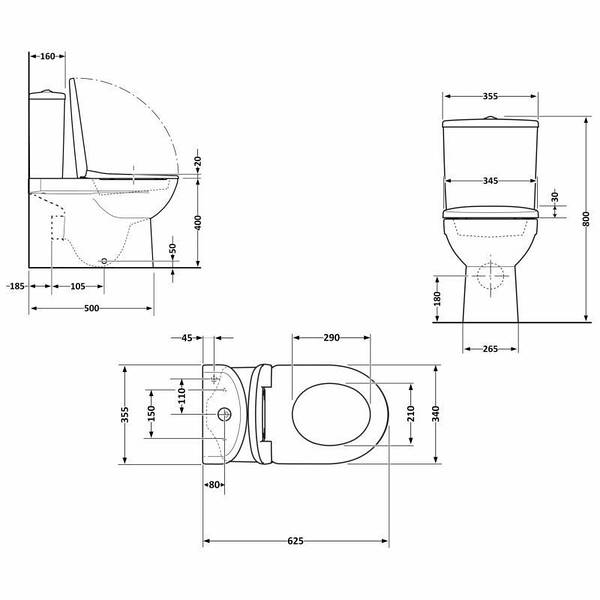 Унітаз підлоговий Aquarius Ultra Quiet 620×355×790 мм, White, з сидінням Slim Duroplast  — фото 2