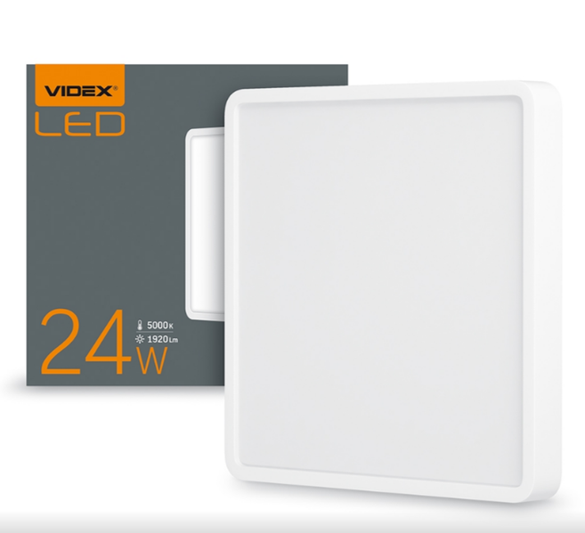 Led Світильник Videx 24W 5000K 220V, квадрат накладний — фото 4