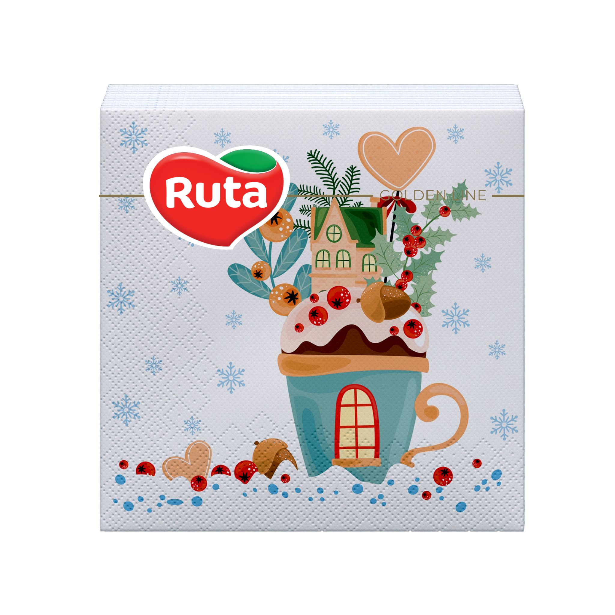 Серветки столові Ruta, 2 шари, 24x24 см, Кава, 30 шт