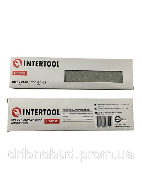 Брусок шліфувальний Intertool HT-0552 двосторонній, 200x50x25 мм, К120 — фото 2
