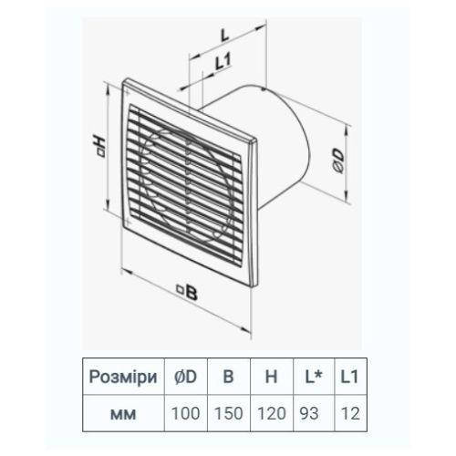 Вентилятор витяжний  Домовент 100 С з сіткою від комах — фото 4