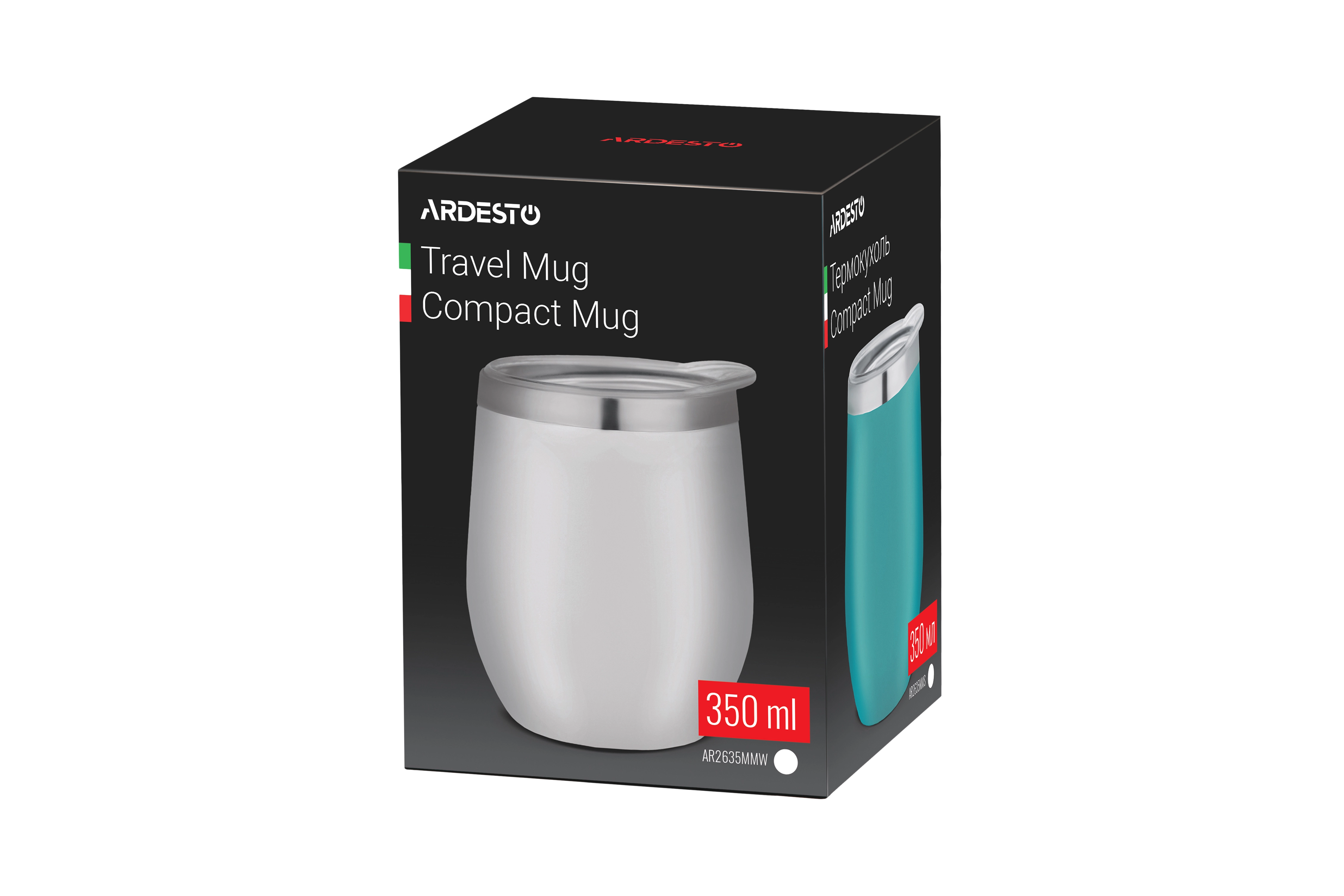 Термокружка 350мл Ardesto Compact Mug білий — фото 2