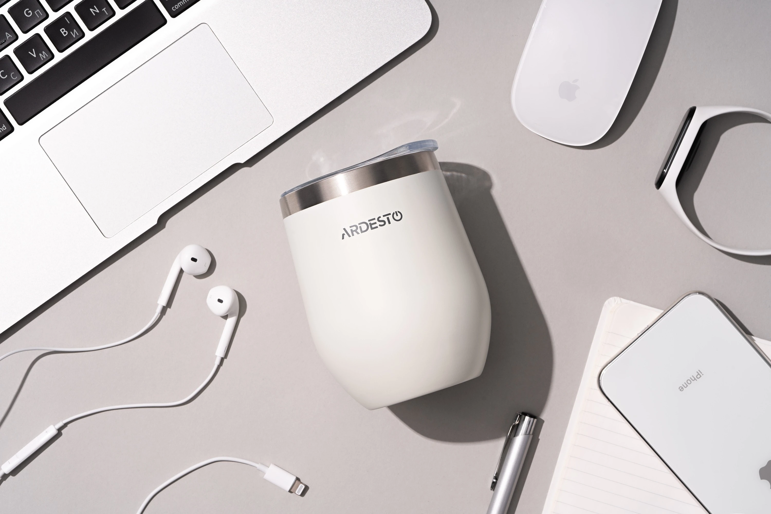 Термокружка 350мл Ardesto Compact Mug білий — фото 4