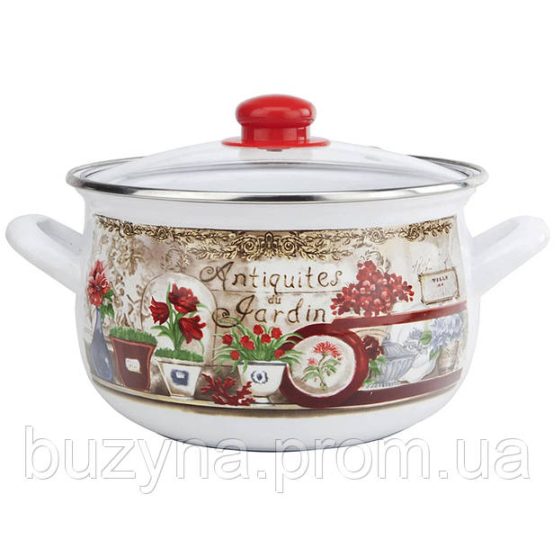 Каструля GUSTO, 16 см, 2,1 л, Квітковий сад — фото 2
