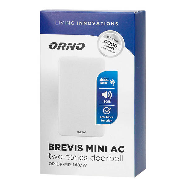 Дзвінок 220V, дін/дон, 80дБ, 60W, ІР20, відкр/у, ORNO — фото 3