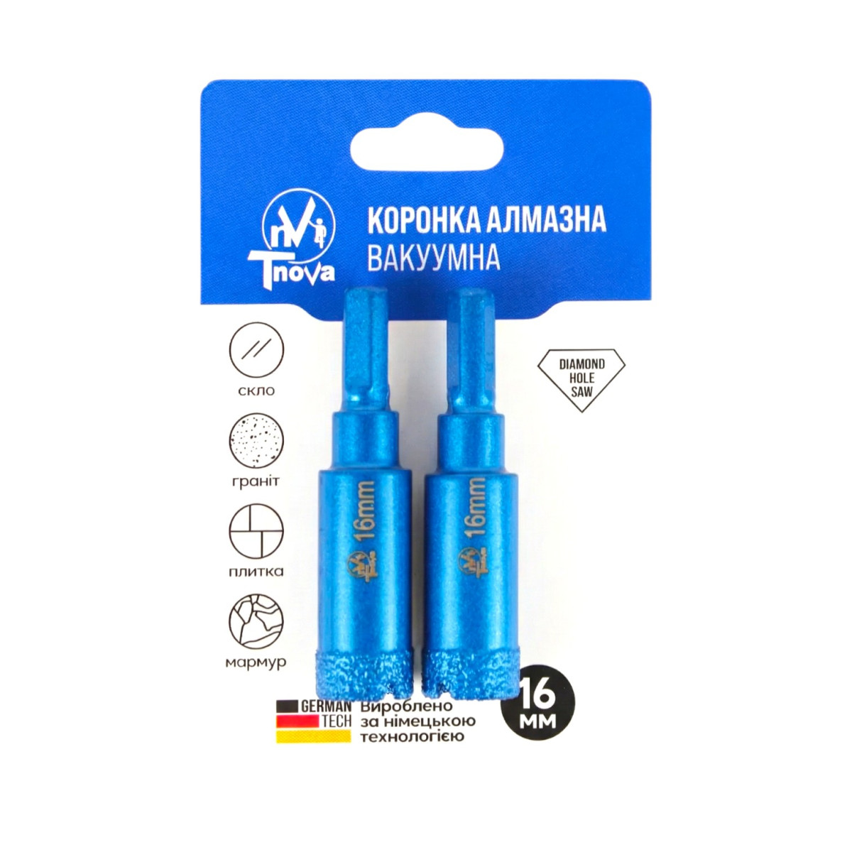 Коронка алмазна вакуумна T-Nova 16mm