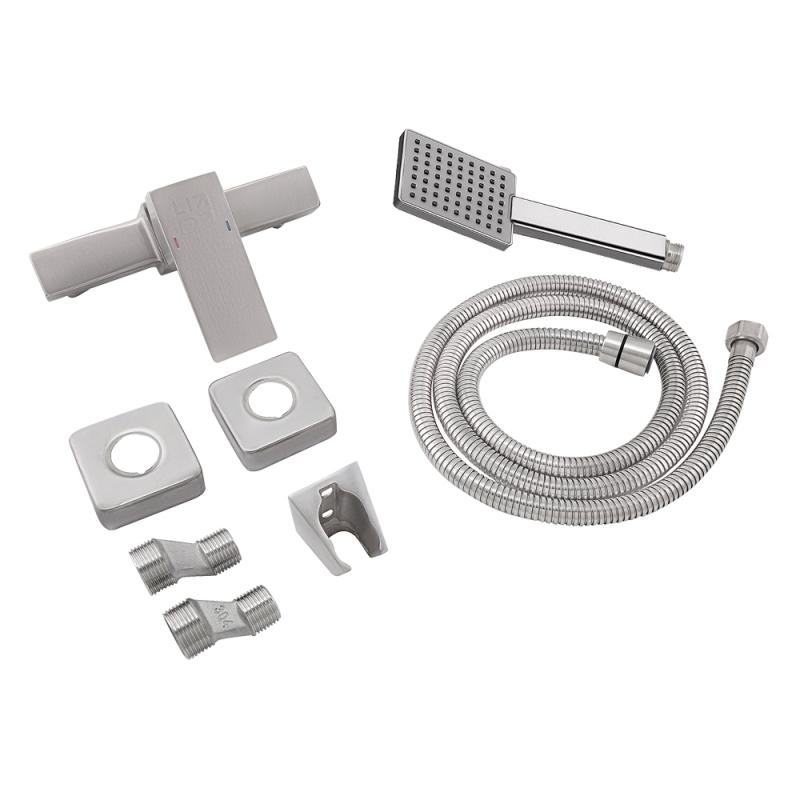 Змішувач для душу Kubis 010, Nickel (k35) із душовим гарнітуром LDKUB010NKS28535 Lidz — фото 2