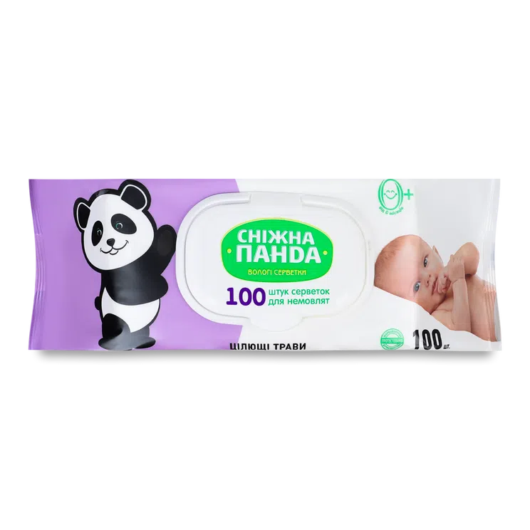 Серветки вологі Cніжна панда 100шт д/немовлят