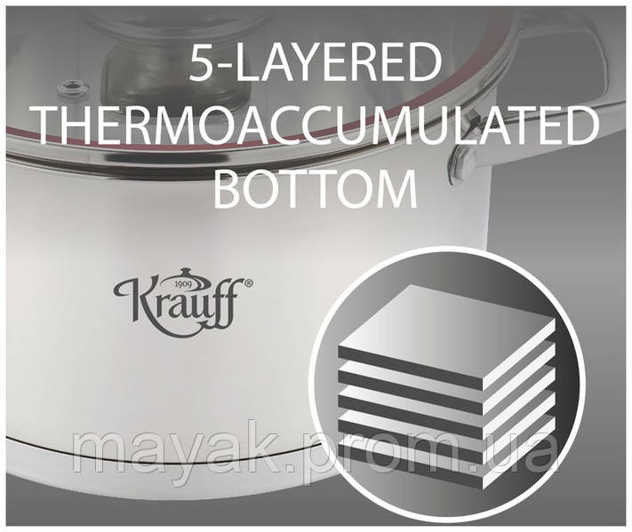 Каструля нерж скл криш "Krauff" 4.7л 22см Prime Chef 26-238-070 — фото 4