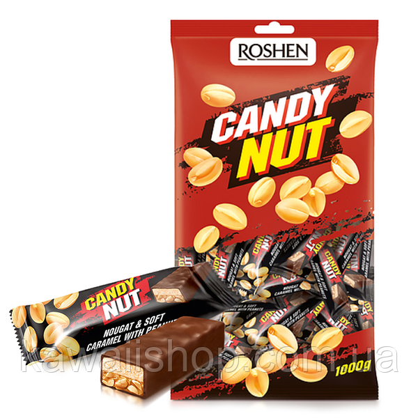 Цукерки Рошен Candy Nut нуга і мяка карам арах поштуПОШТУЧНО — фото 2
