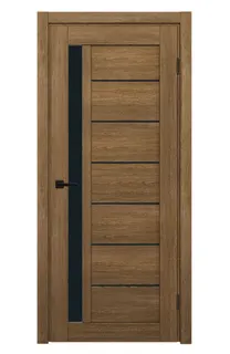 Двері Sline SherWOOD S4 дуб Браун чорне скло 80см