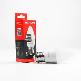 Світлодіодна лампа Etron Light Power 1-ELP-026 C37 6W 4200K 220V E27
