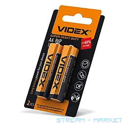 Батарейка Videx сольова AA/R6P пальчик блістер 2шт/уп