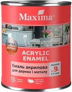 Емаль Maxima акрилова 2,3кг біла Шовк-матова