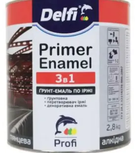 Грунт-емаль по іржі 3 в 1 темно-коричн Delfi 2,8кг