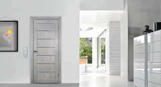 Двері Sline SherWOOD S1 Дуб Фабіан + скло 80см