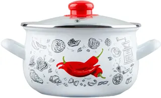 Каструля GUSTO 18см/3,1л Перчинка біла