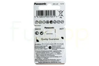Батарейка Panasonik Zinc Air PR-312/6LB /уп 6 шт.