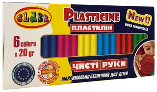 Пластилин 6 кол.100гр Class Еко чисті руки